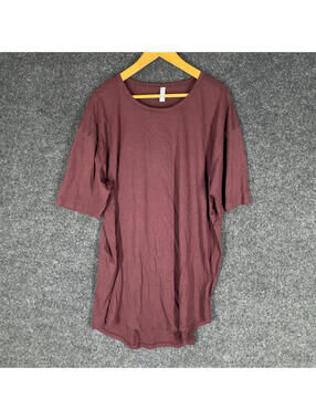 Cotton Heritage T-Shirt Women 3X Plus Red Short Sleeve Lightweight Round Neck